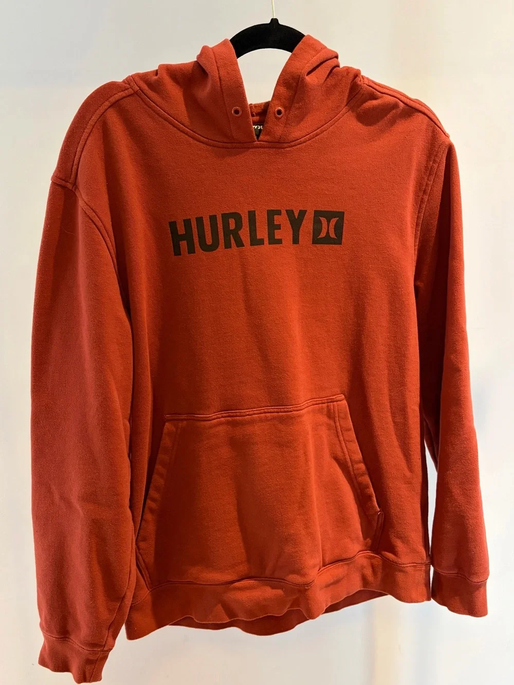 Hurley Men's Rust Orange Logo Pullover Hoodie